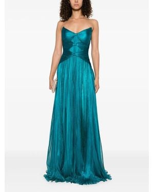 IRIS SERBAN Star Bow-embellished Maxi Dress - Blue
