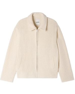Sandro Knit-Effect Regular-Collar Jacket - White