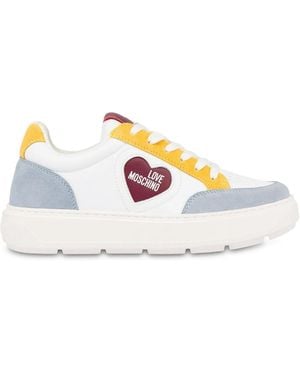 Love Moschino Logo-Patch Paneled Sneakers - Pink