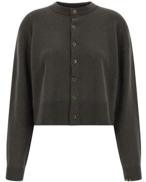 Extreme Cashmere Nº170 Buttoned Crew-Neck Cardigan - Black