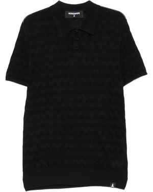 Patrizia Pepe Chevron-Patterned Polo Shirt - Black
