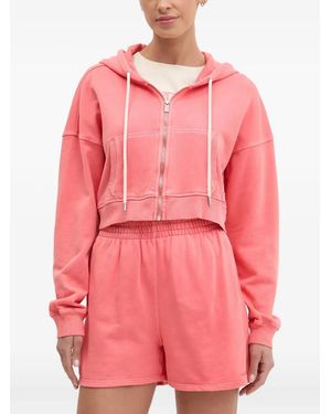 DKNY Zip Crop Hoodie - Pink