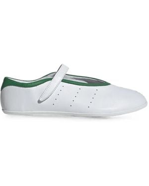 adidas Stan Smith Perforated Ballet Flats - White