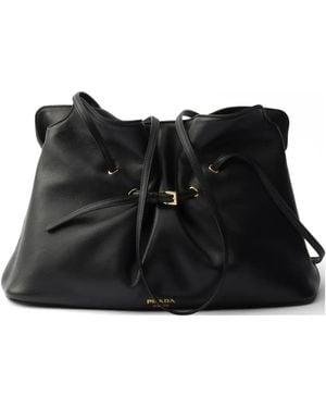 Prada Dada Large Nappa Leather Tote Bag - Black