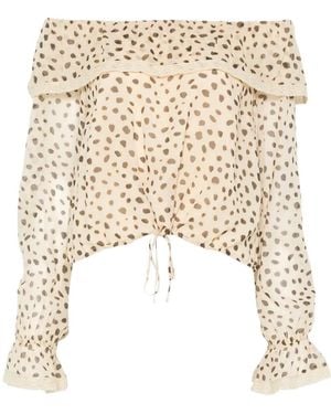 Posse Priscilla Cheetah-Print Blouse - Natural