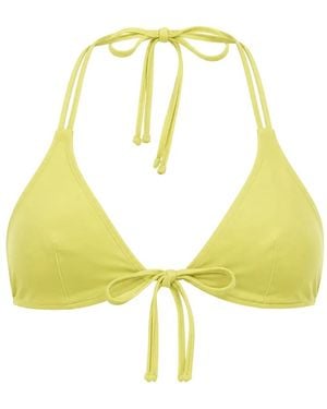 Exilia Noosa Mesh-Detail Bikini Top - Yellow
