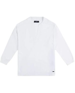 Fay V-Neck Sweater - White