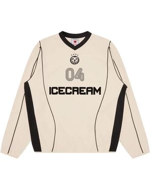 ICECREAM Training Logo-Print V-Neck T-Shirt - Natural