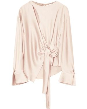Jonathan Simkhai Raffaella Knotted Long-Sleeve Top - Natural