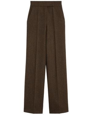 Max Mara Pleated Wide-Leg Pants - Brown