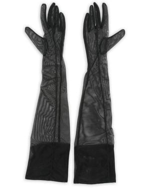 Mugler Mesh Long Gloves - Black