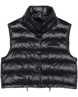Patrizia Pepe High-Neck Quilted Gilet - Black
