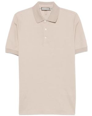 Canali Poloshirt Mit Kurzen Ärmeln - Weiß