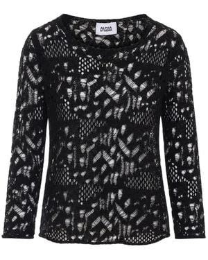 Alpha Studio Open-Knit Jumper - Black