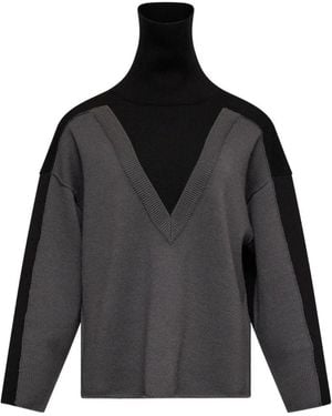 MM6 by Maison Margiela Colour-Block Wool Jumper - Black
