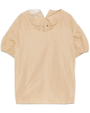 Susanne Bommer Puff Sleeve Top - Natural