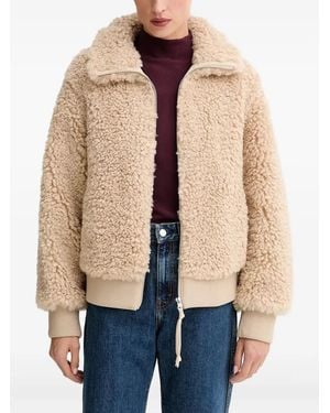 Marc O' Polo Faux-Shearling Zip-Up Jacket - Blue