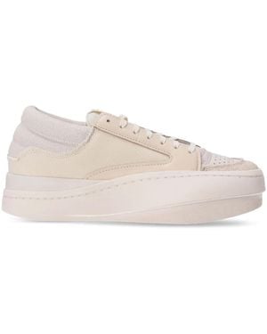 Y-3 Lux B-Ball Leather Trainers - Natural
