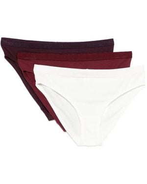 Marc O' Polo Elasticated-Waistband Logo Briefs (Set Of Three) - Red