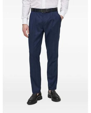 Sisley Check-Pattern Pleated Trousers - Blue