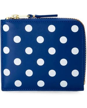 Comme des Garçons Polka-Dot Zip-Around Wallet - Blue