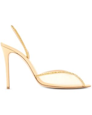 Andrea Wazen Katy Mesh Sandals - Metallic