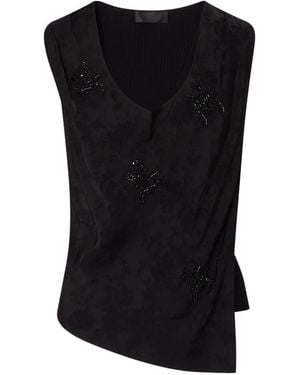 Liu Jo Top With Jewel Embroidery - Black
