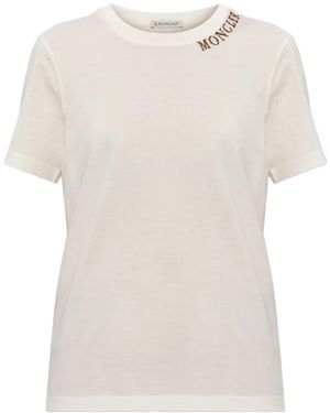 Moncler Logo-Embroidered T-Shirt - White