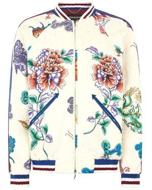 Roberto Cavalli Quilted Bomber Jacket - White
