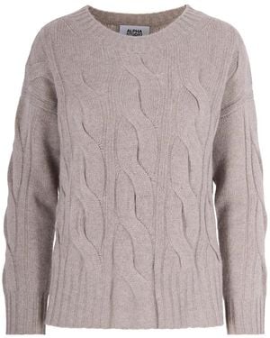 Alpha Studio Alpha cable knit studio sweater - Grau