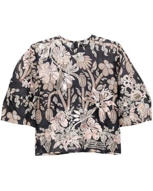 Biyan Blusa Con Motivo Floral - Gris