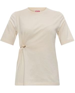 KENZO Safety pin-detail gathered T-shirt - Blanco