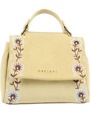 Orciani Floral-Embroidered Shoulder Bag - Metallic