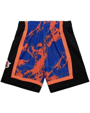 Mitchell & Ness "Ny Knicks 1996" Team Marble Basketball Shorts - Blue