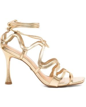 Carrano Tie-Fastening Strappy Sandals - Metallic