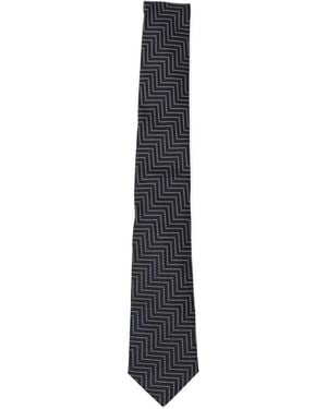 Giorgio Armani Corbata de seda estampada - Blanco