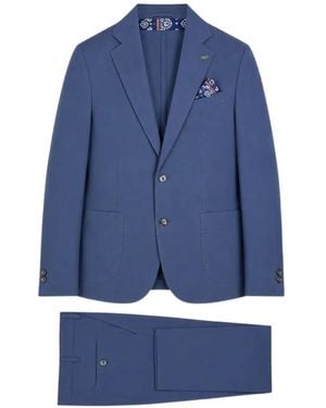 Bob Single-Breasted Notched-Lapels Suit - Blue