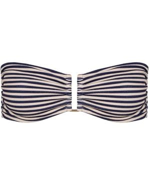 Lenny Niemeyer Rita Striped Bandeau Bikini Top - Blue