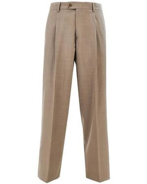 BRERAS Milano Pleated Pants - Natural