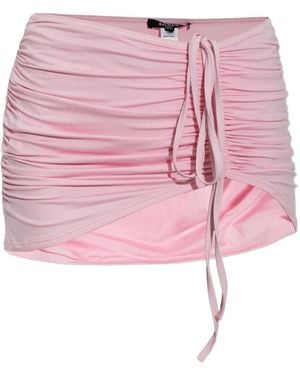 Balmain Jupe Froncée À Bords Francs - Pink