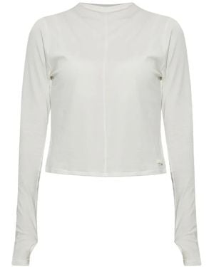 New Balance Seam-Detail Thumb-Slot Cotton T-Shirt - White