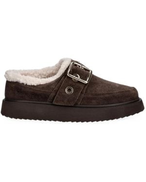 Inuikii Buckle-Fastening Shearling-Lined Slippers - Brown