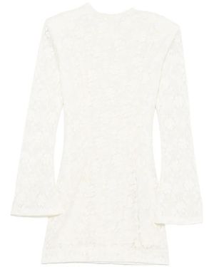 ROTATE BIRGER CHRISTENSEN Long Sleeve Mini Dress With Back Zip Closure - White