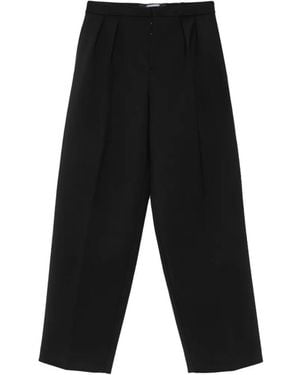 Jacquemus Pleated Wide-Leg Trousers - Black