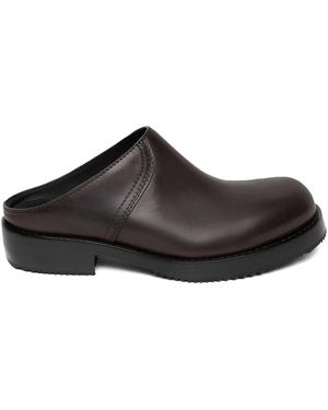 Dries Van Noten Leather Slip-On Clogs - Brown