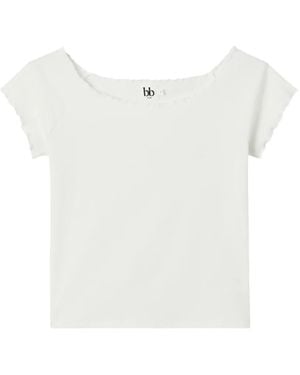 B+ AB Lettuce-Trim T-Shirt - White