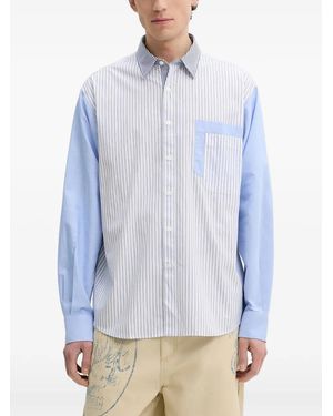 Desigual Striped Panelled Shirt - Blue