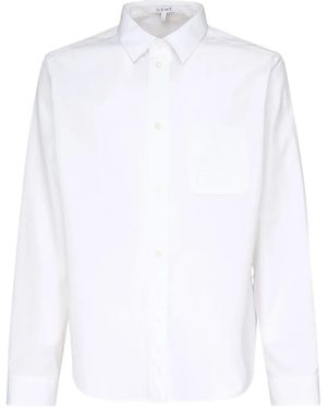 Loewe Embroidered-Pocket Long-Sleeves Shirt - White