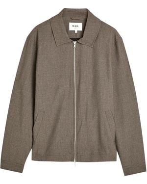 Wax London Eldon Zip-Up Pocket Overshirt - Brown