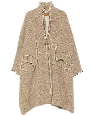 Rundholz Check Safety-Pin Coat - Natural